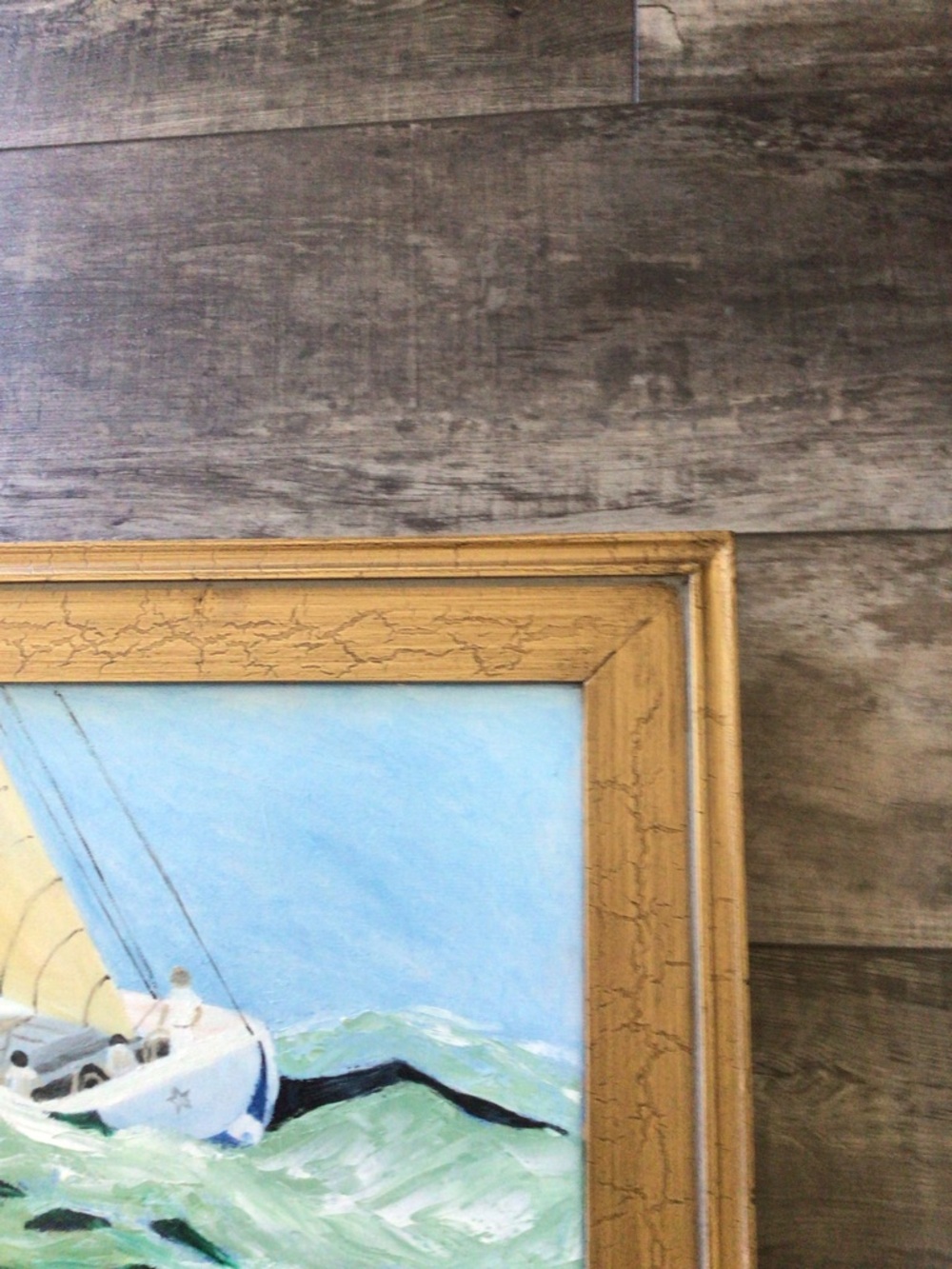 Original signed by local artist oil Framed Nautical Sailboat painting - Picture 11 of 11